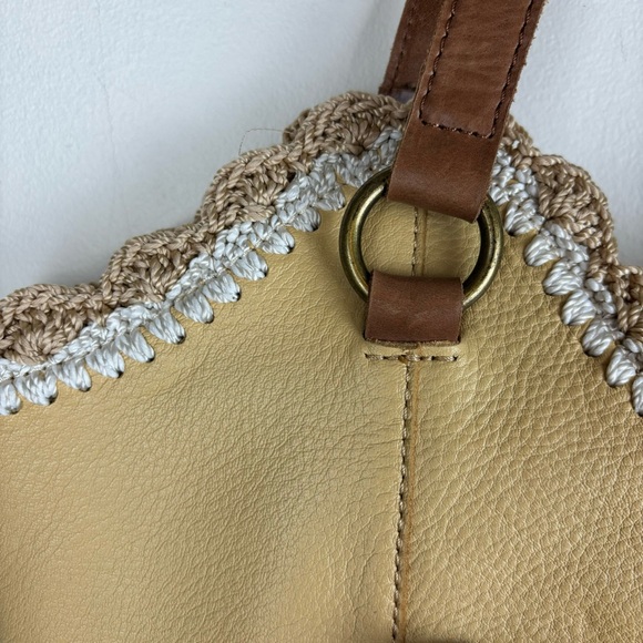 The SAK “Sierra” shoulder bag-Buttercup Espadrille leather w/crochet trim - Picture 6 of 16